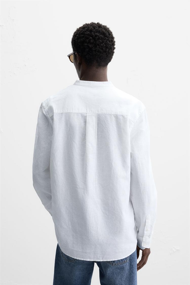 Zara mandarin collar linen shirt