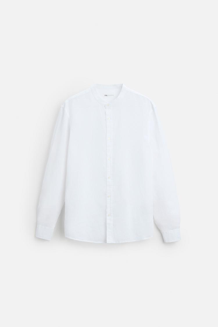 Zara mandarin collar linen shirt