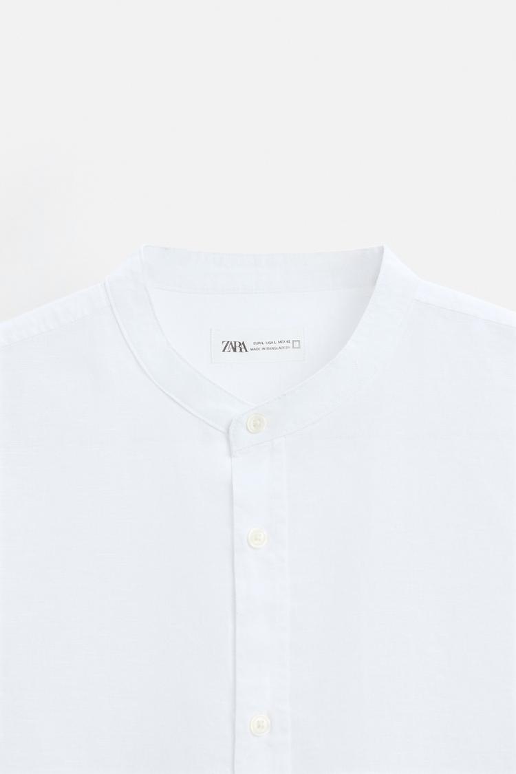 Zara mandarin collar linen shirt
