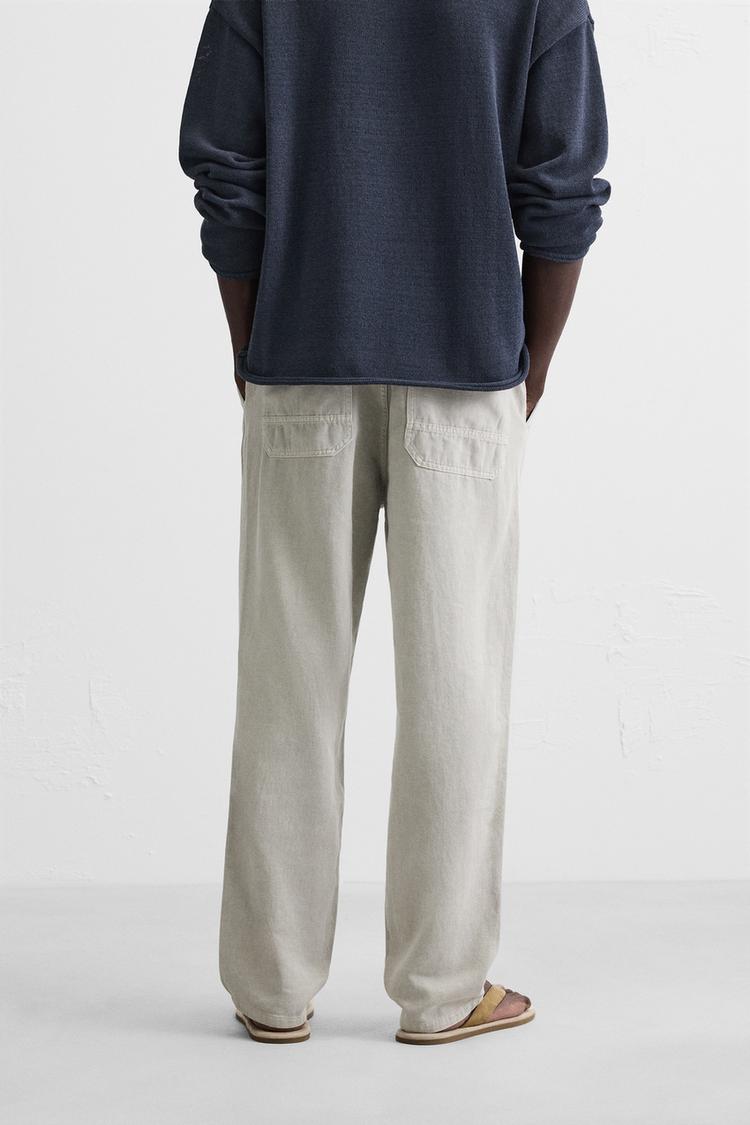 ZARA COTTON - TROUSERS Light grey
