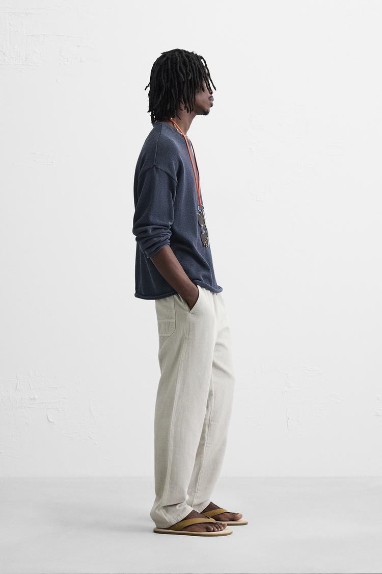 ZARA COTTON - TROUSERS Light grey