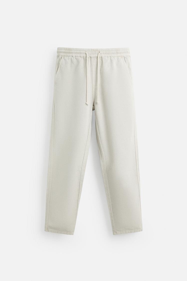 ZARA COTTON - TROUSERS Light grey