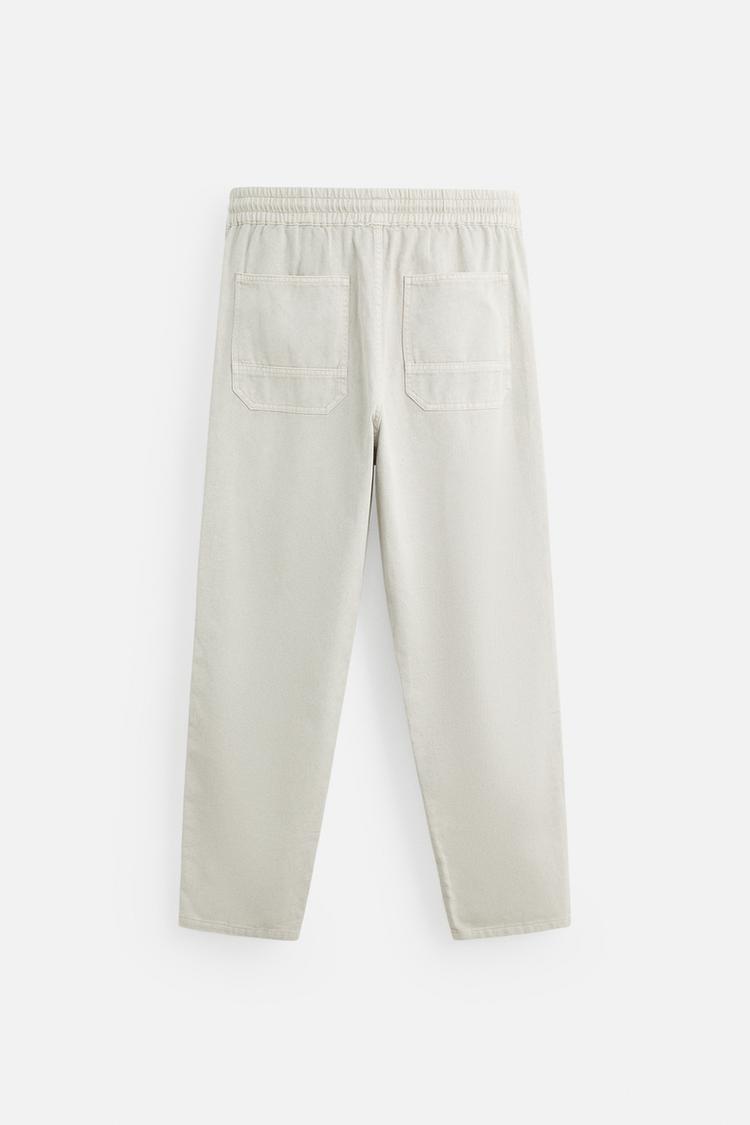 ZARA COTTON - TROUSERS Light grey