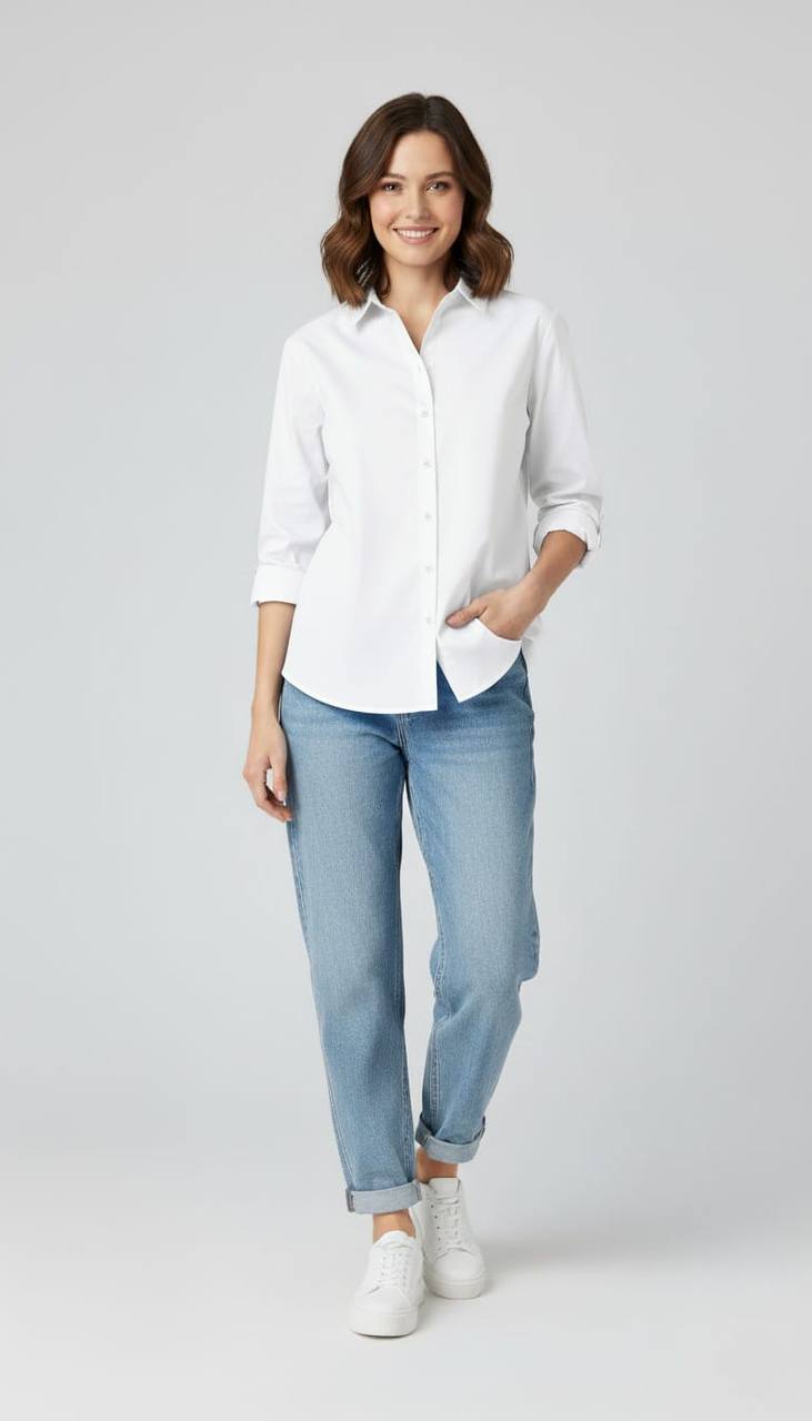 Reserved cropped shirt women