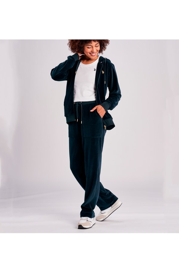 U.S POLO velour zipper hoodie