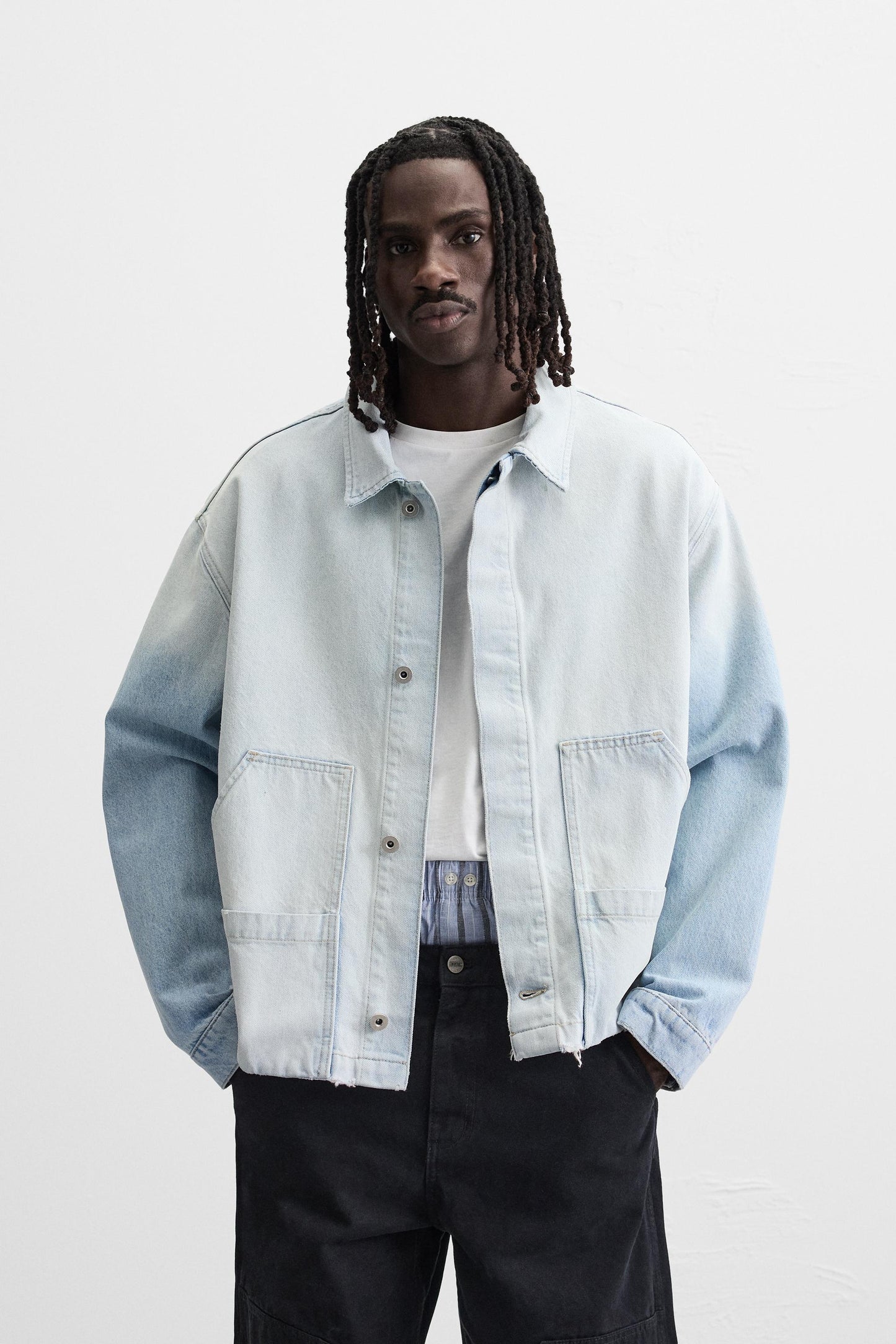 Zara DENIM JACKET WITH POCKETS