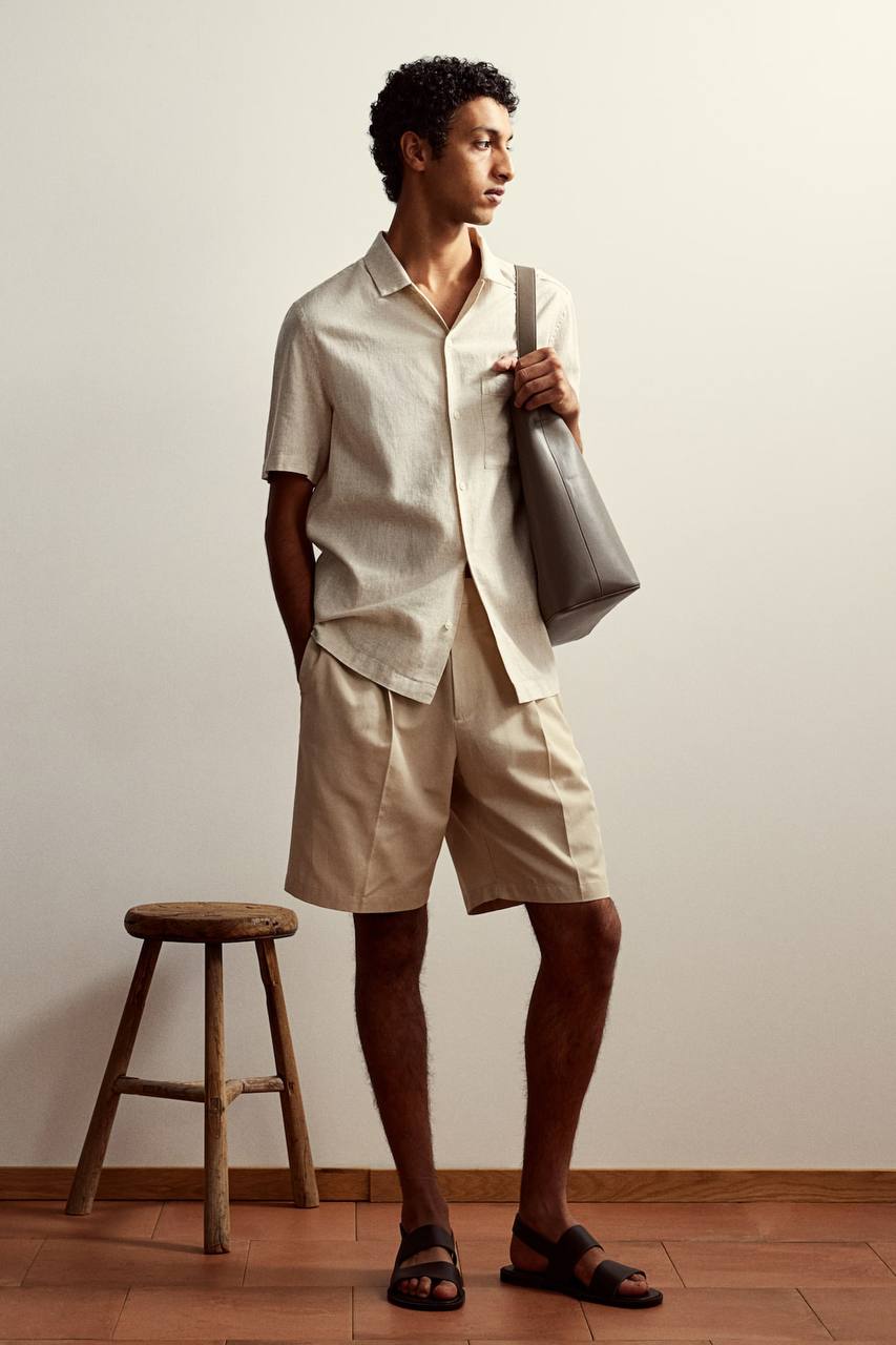 H&M short sleeve linen shirt