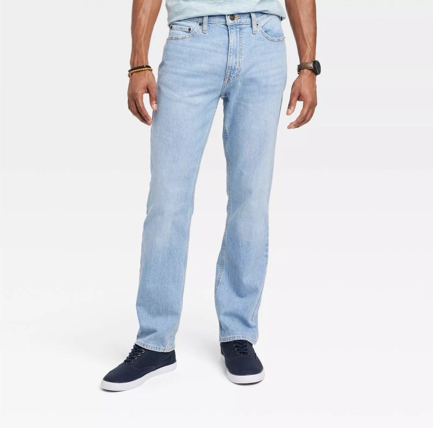 Smog slim straight fit blue jeans