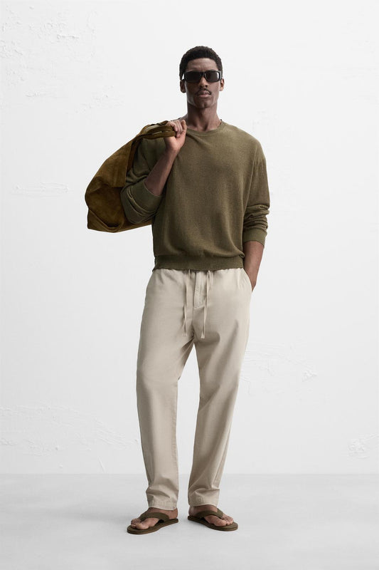 Zara linen slim fit jogger