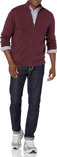 Amazon Essentials Men's Full-Zip Cotton Sweater