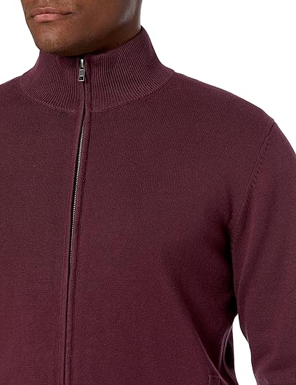 Amazon Essentials Men's Full-Zip Cotton Sweater