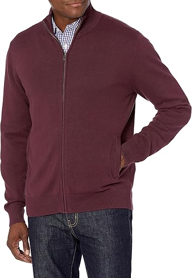 Amazon Essentials Men's Full-Zip Cotton Sweater