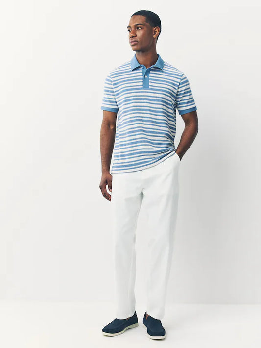 NEXT White Regular Tapered Fit Linen Cotton Chino Trousers