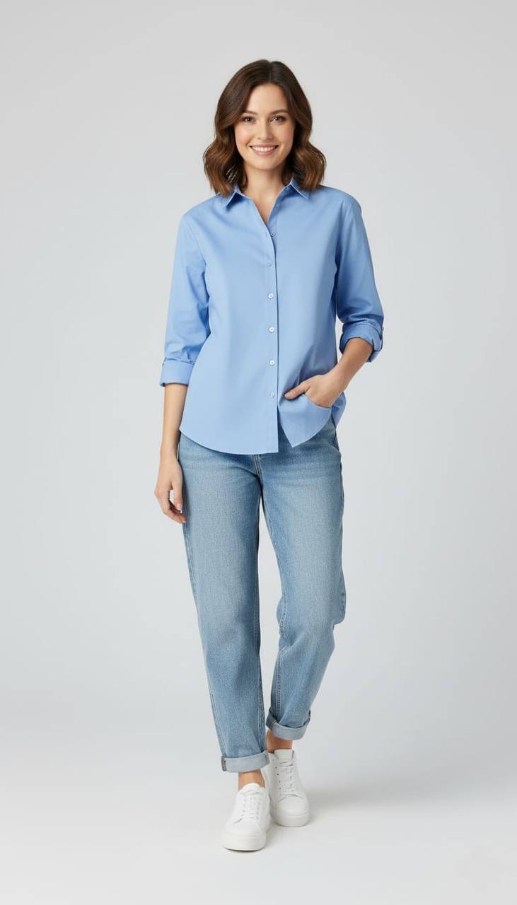 Reserved cropped shirt women