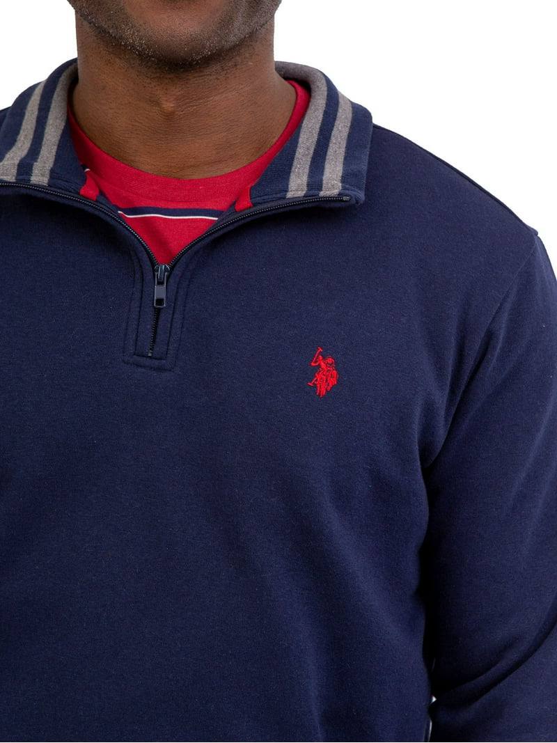U.S. Polo Assn Sweater Red Fleece Quarter Zip Pullover Men