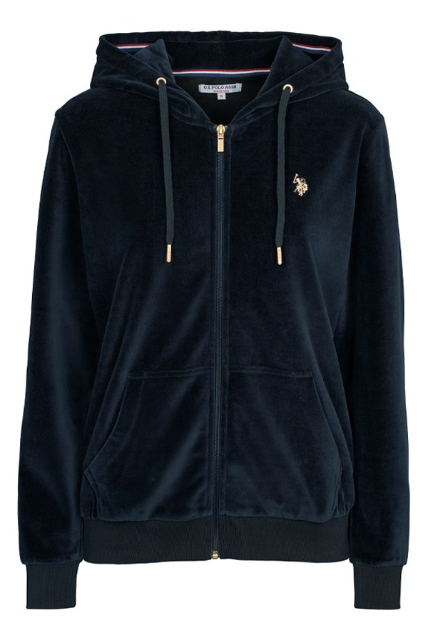 U.S POLO velour zipper hoodie
