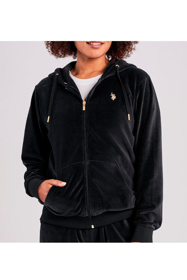 U.S POLO velour zipper hoodie