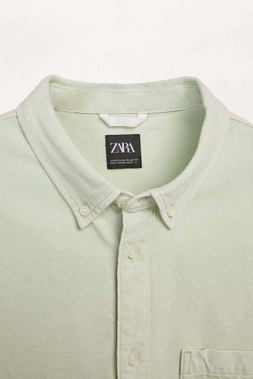 Zara olive denim shirt
