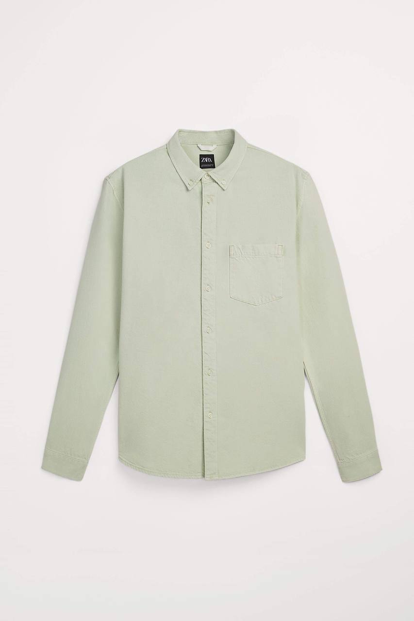 Zara olive denim shirt