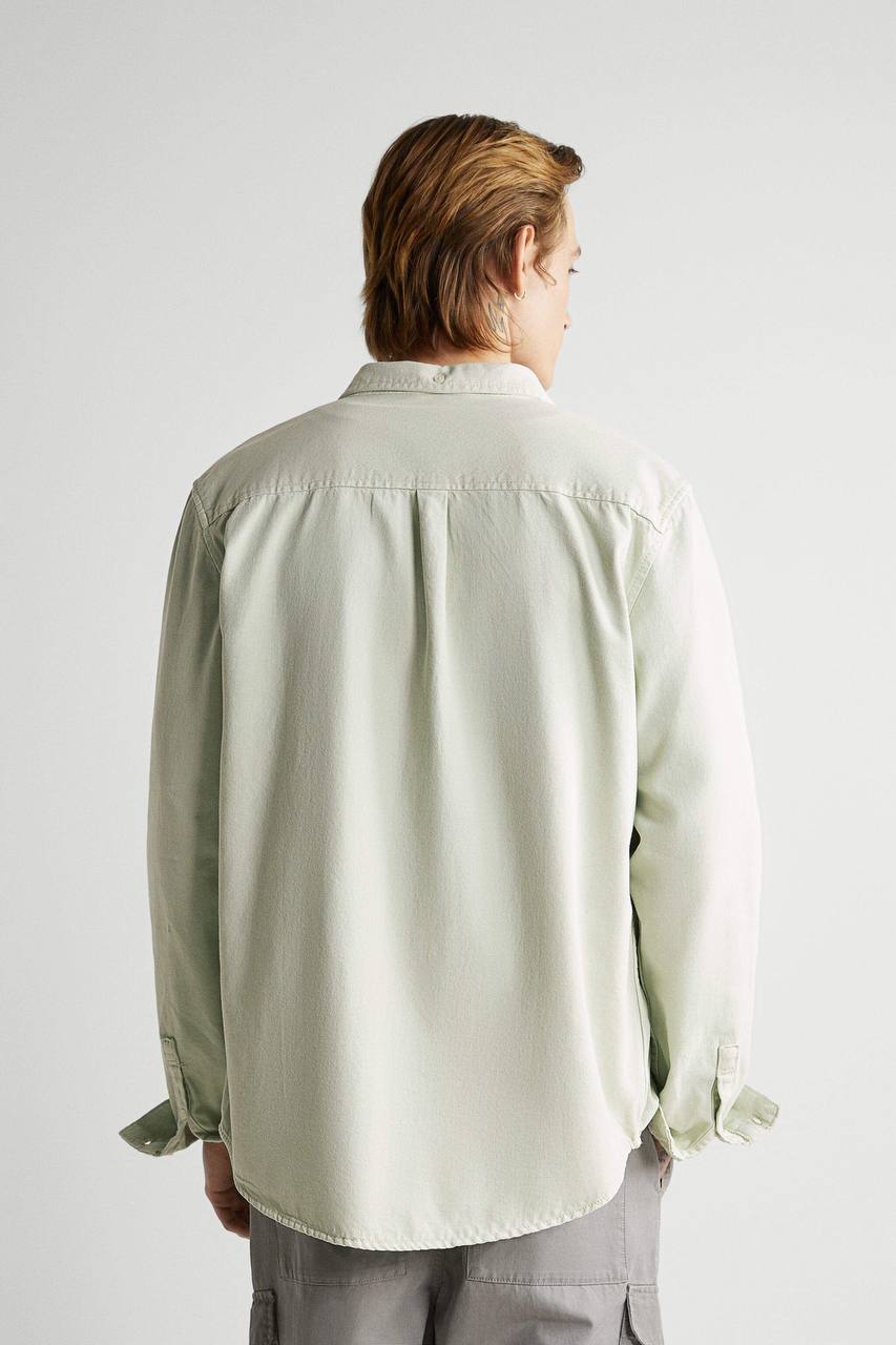 Zara olive denim shirt